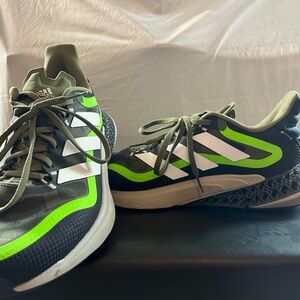 Adidas Men's Neon Green and Black Athletic Shoes